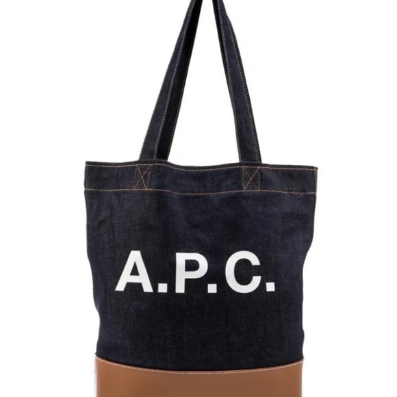 A.P.C.Denim Leather-Trim Tote - Picture 1 of 5